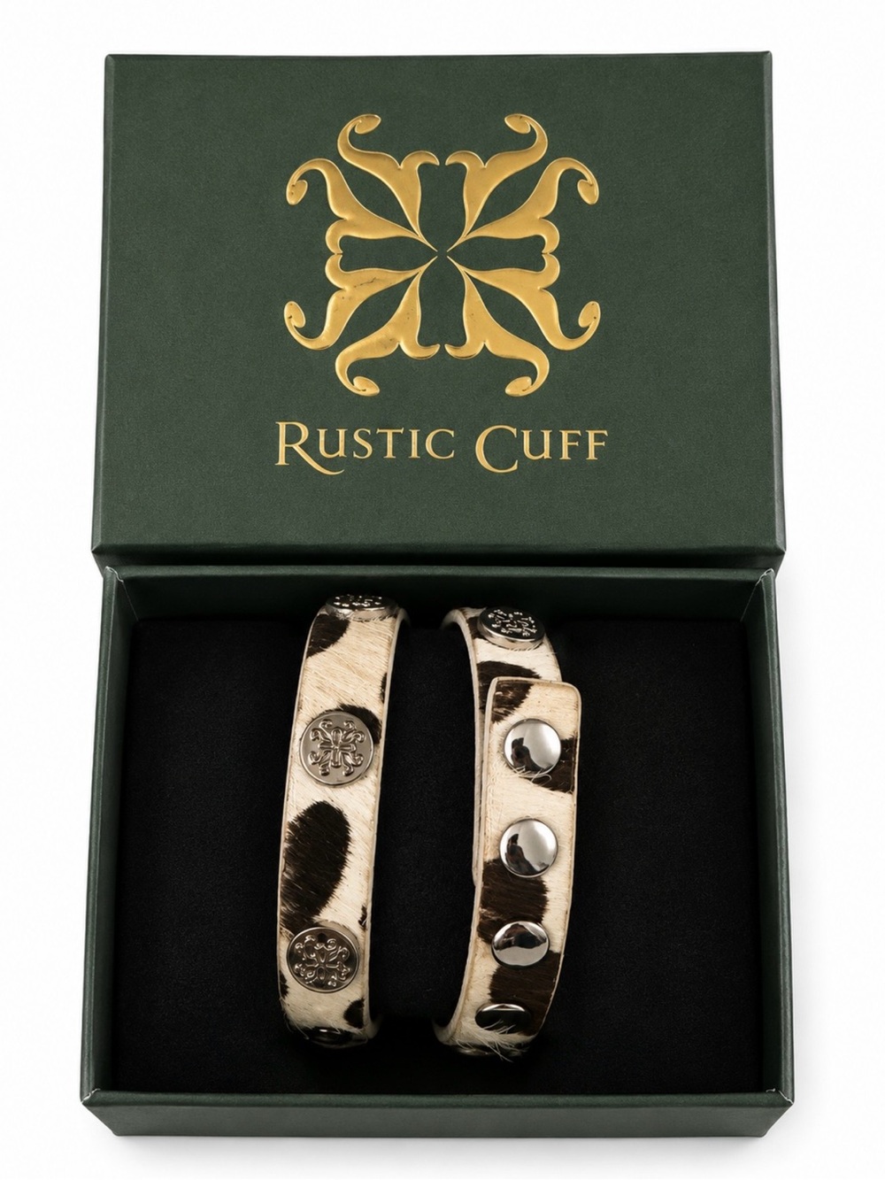 Rustic Cuff Cowhide Studded Leather Bracelet